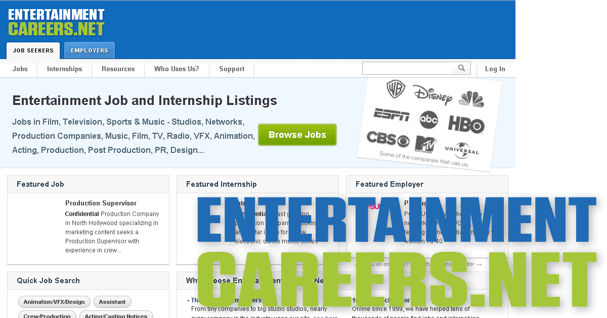 Best entertainment job search sites